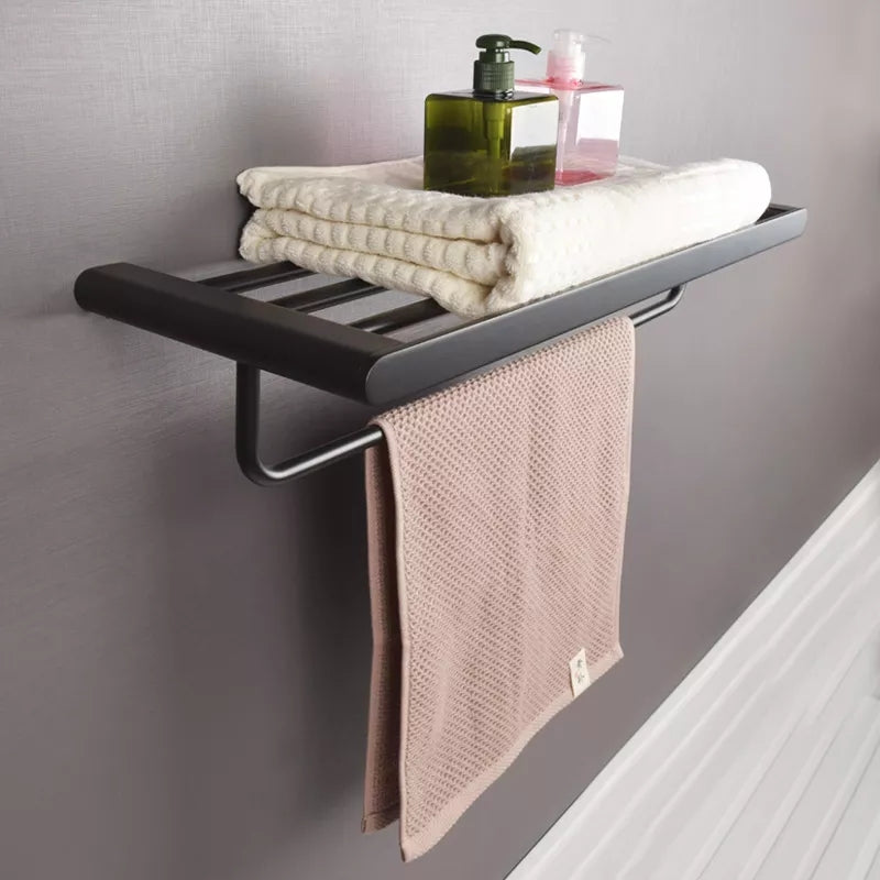 Suport Prosop Baie, din Inox, Negru