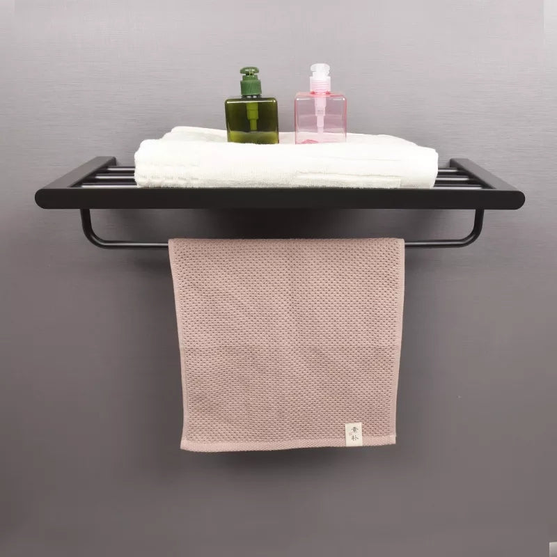 Suport Prosop Baie, din Inox, Negru