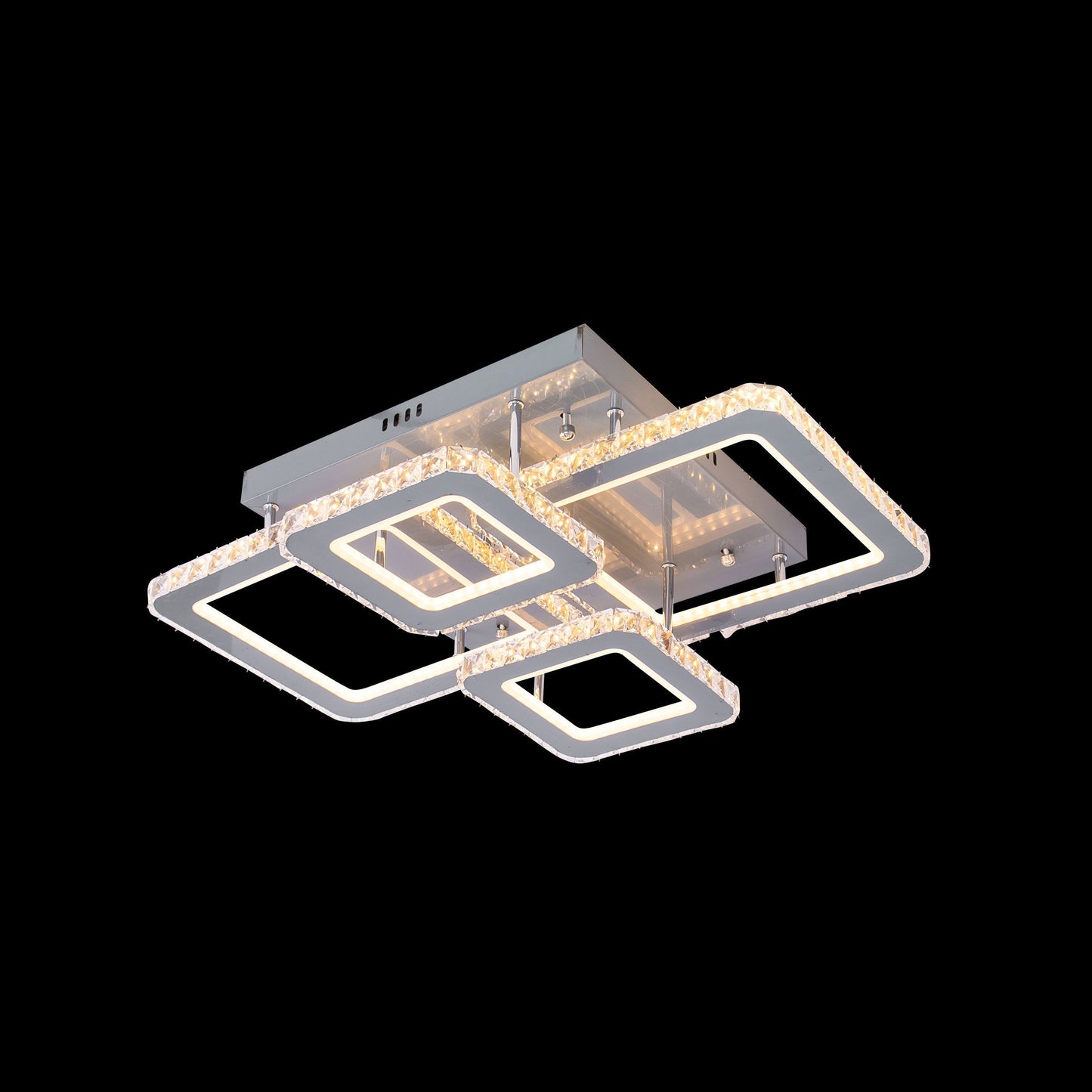 Lustra LED cu Telecomanda, 200W, Dimabila, Crom 2883/2+2