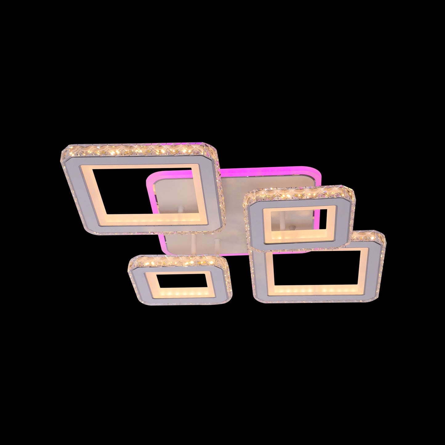 Lustra LED cu Telecomanda, 188W, Dimabila, Alb, Cristal, RGB 19376/2+2RGB - LEDS