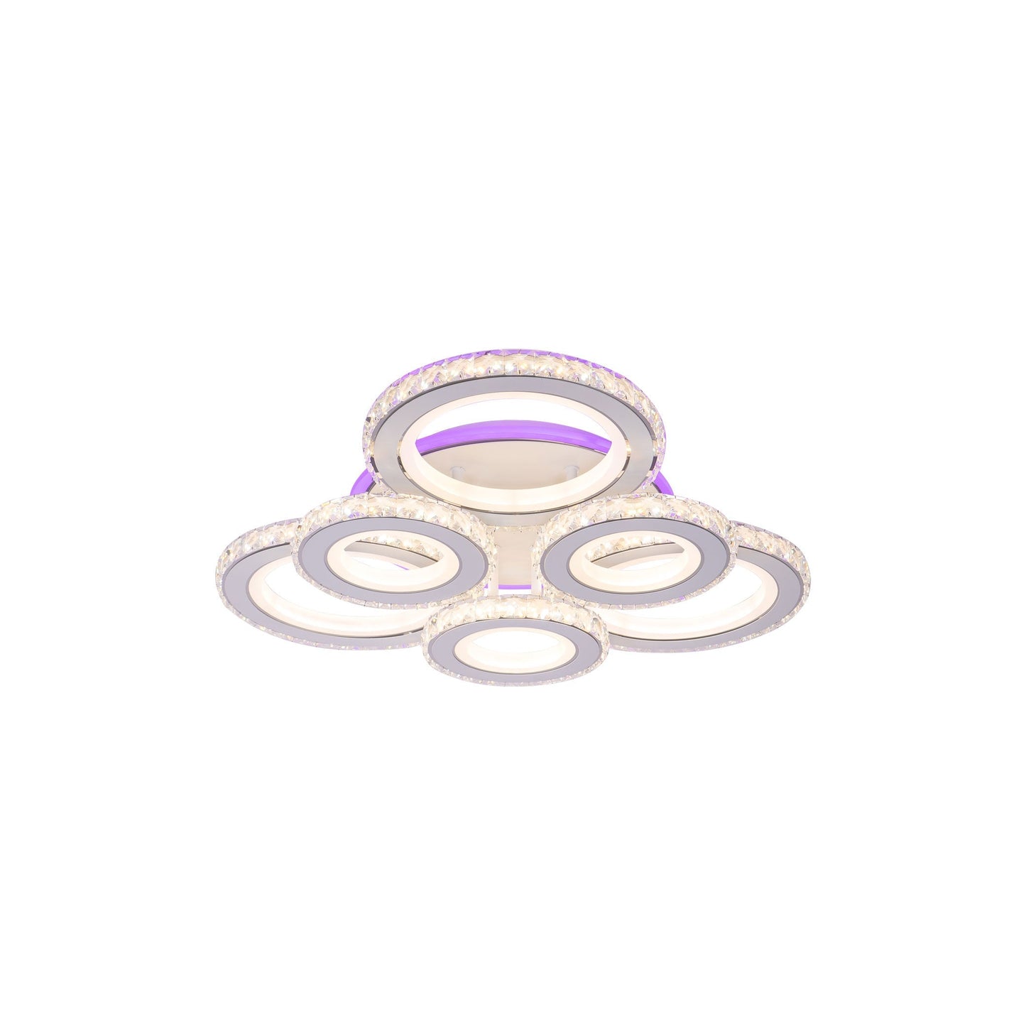 Lustra LED cu Telecomanda, RGB, Cristal K9, 232W, Dimabila 7966/3+3 - LEDS