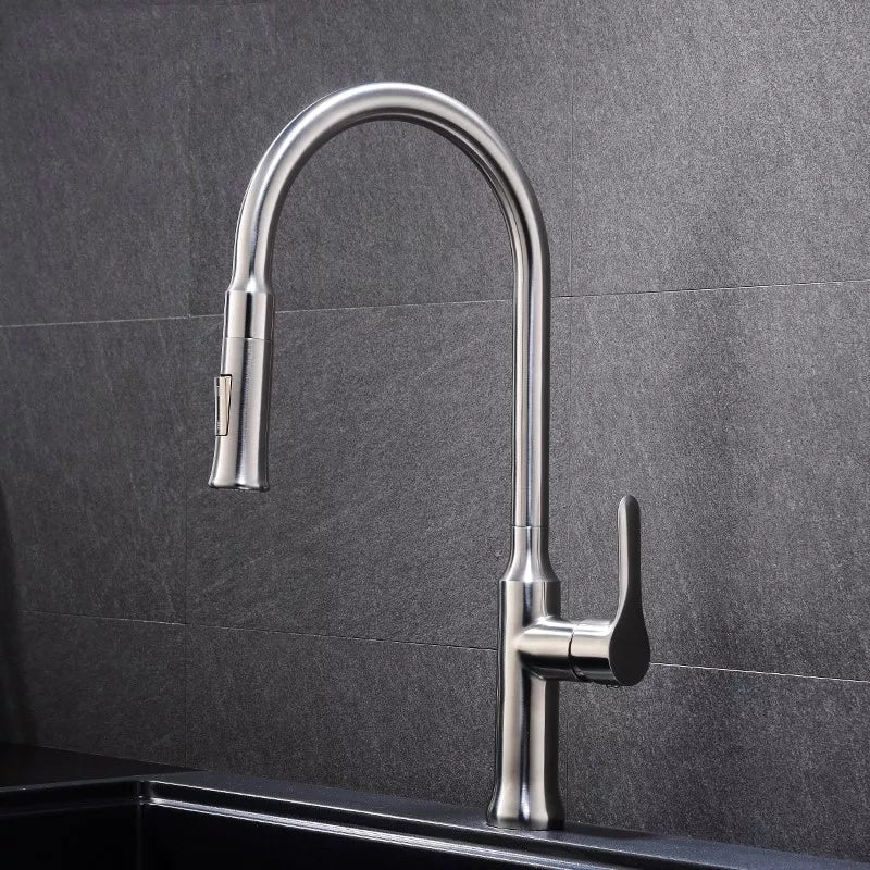 Baterie Bucatarie cu Dus Extractibil, din Inox, Satinata