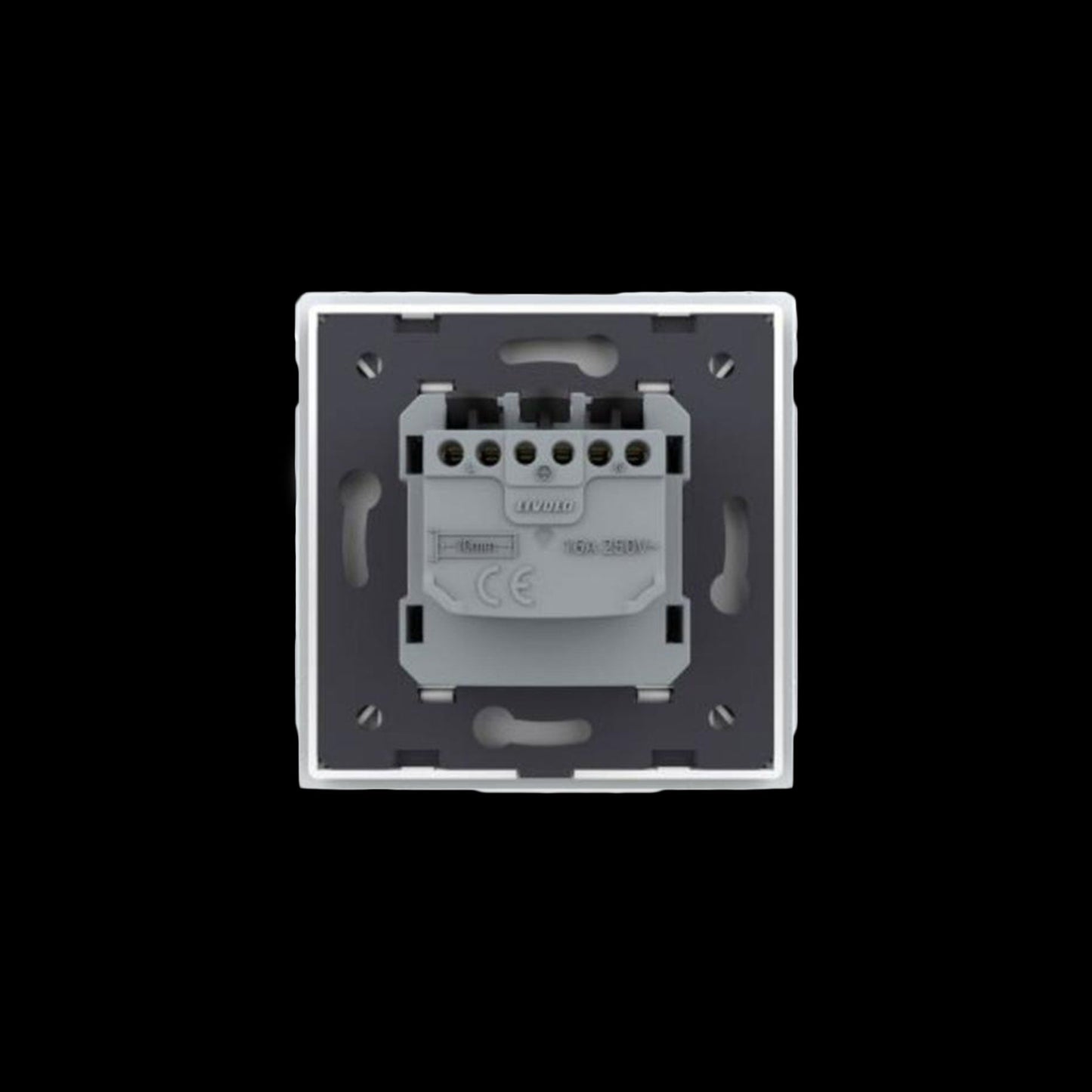 Priza Schuko Simpla, Borne fara Surub, Rama din Sticla, Negru, Livolo VL/FCTC16A/2BP - LEDS