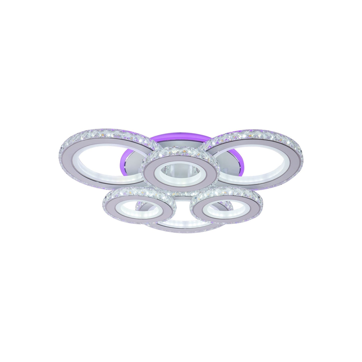 Lustra LED cu Telecomanda, RGB, Cristal K9, 232W, Dimabila 7966/3+3 - LEDS