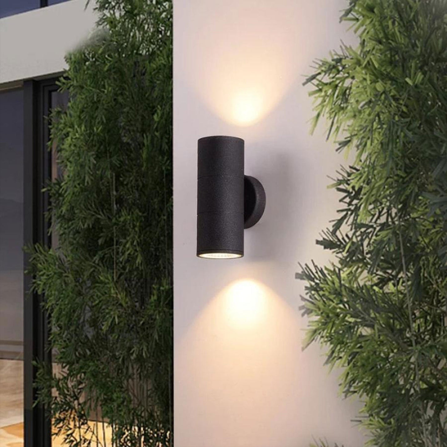 Aplica Exterior, 2*GU10, Negru, Metal si Sticla T65/BK - LEDS