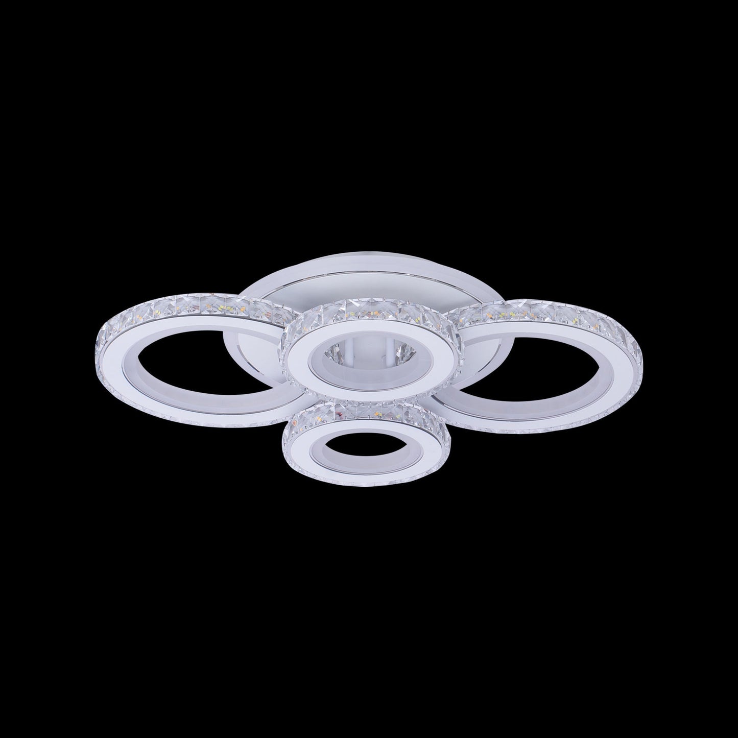 Lustra LED cu Telecomanda, 158W, 3000K/4000K/6000K, Acril si Cristal, Crom, RGB, Dimabila, IP.20 19373/2+2RGB - LEDS