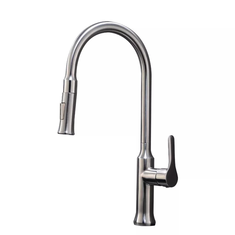 Baterie Bucatarie cu Dus Extractibil, din Inox, Satinata