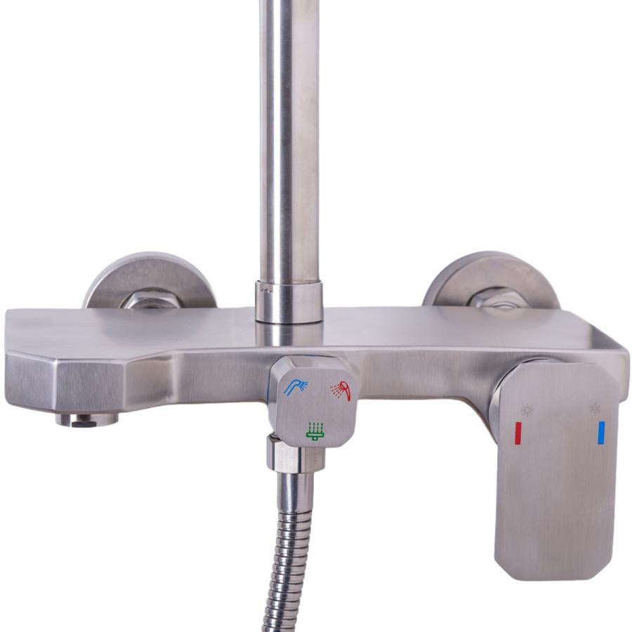 Coloana de Dus cu Inaltime Reglabila, din Inox, Satinata