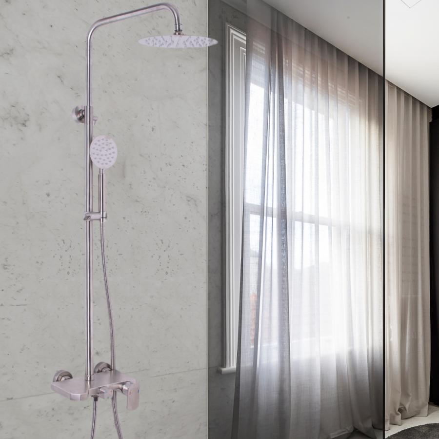 Coloana de Dus cu Inaltime Reglabila, din Inox, Satinata