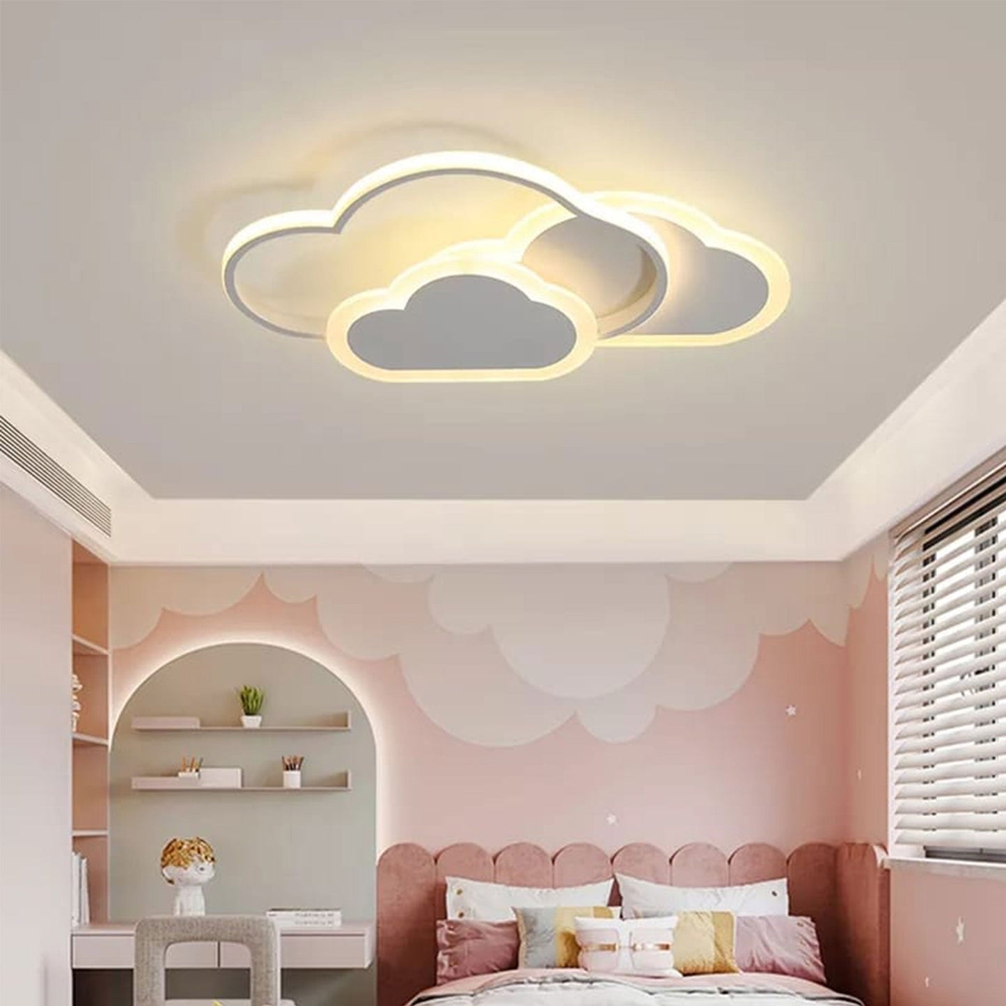 Lustra LED Rioko cu Telecomanda, 86W, 2.4GHz, Dimabila, Acril, Alb