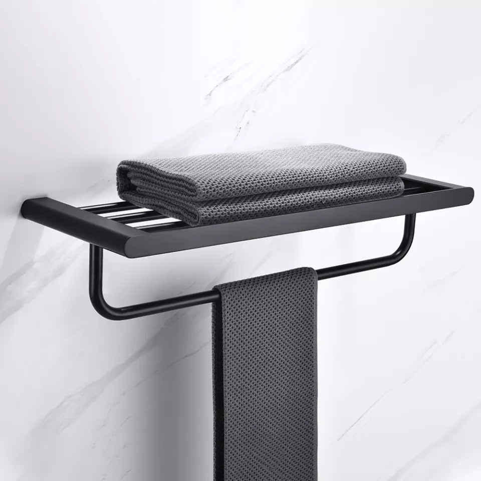 Suport Prosop Baie, din Inox, Negru