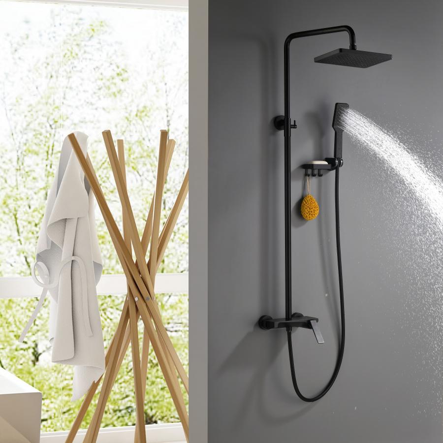 Coloana Dus, din Alama Sanitara, Neagra