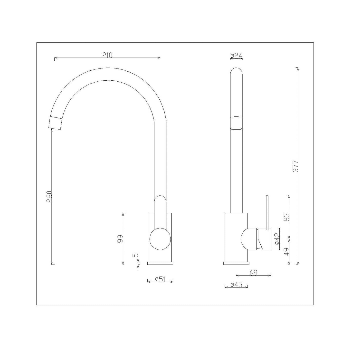 Baterie Bucatarie cu Pipa Pivotanta, din Inox, Satinata - KORMAN