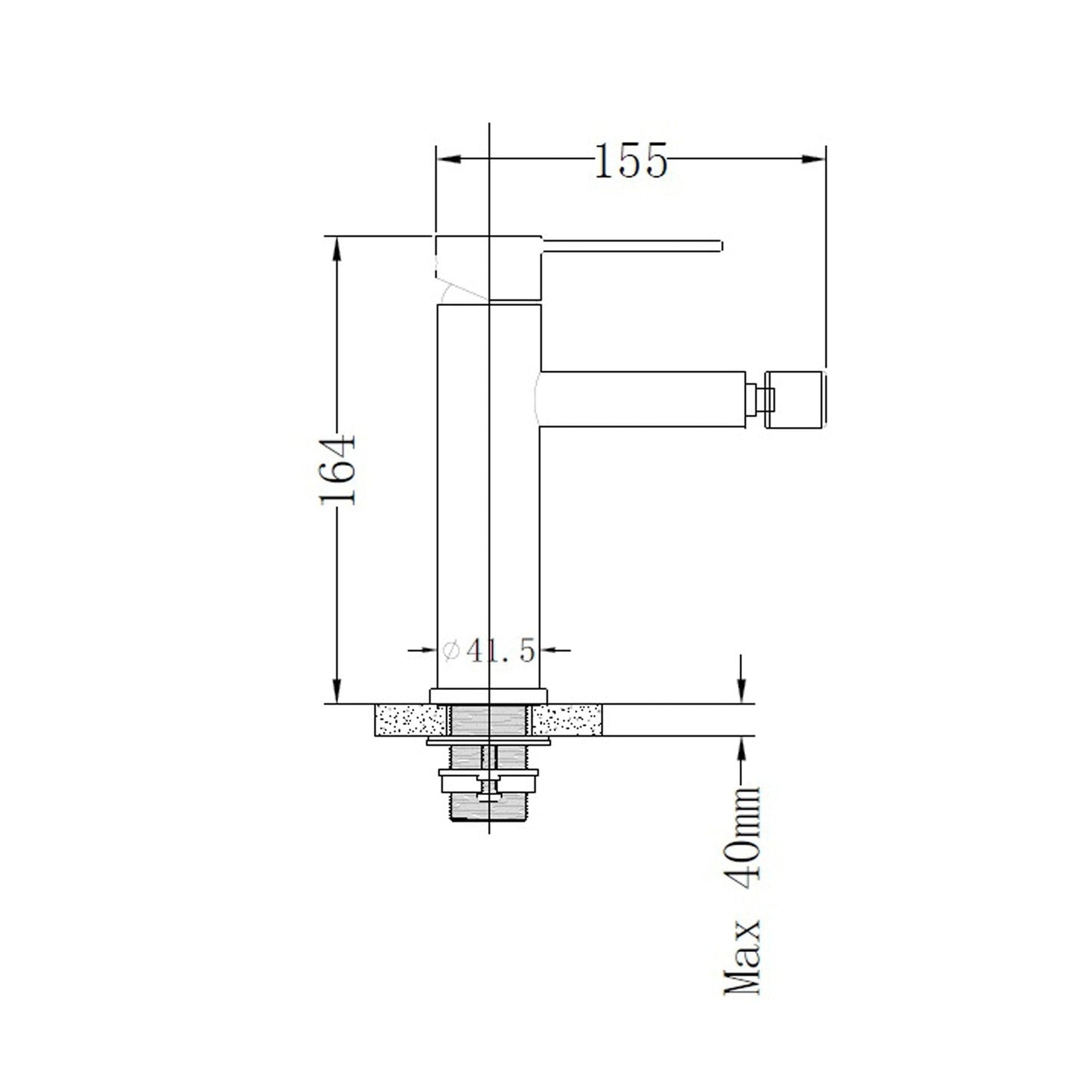 Baterie bideu cu Ventil scurgere Click-Clack, din Inox, Satinat - KORMAN