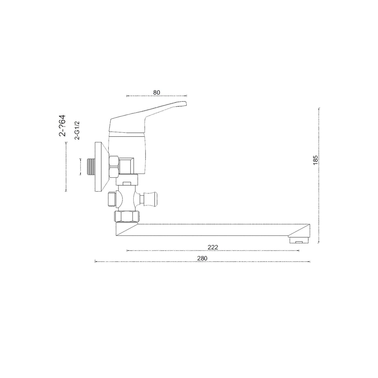 Baterie Cada cu Pipa Pivotanta, Set de Dus, din Alama Sanitara, Cromata - KORMAN