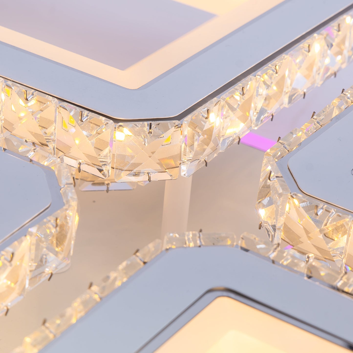 Lustra LED cu Telecomanda, 362W, RGB, Dimabila, Alb 7965/4+4 - LEDS
