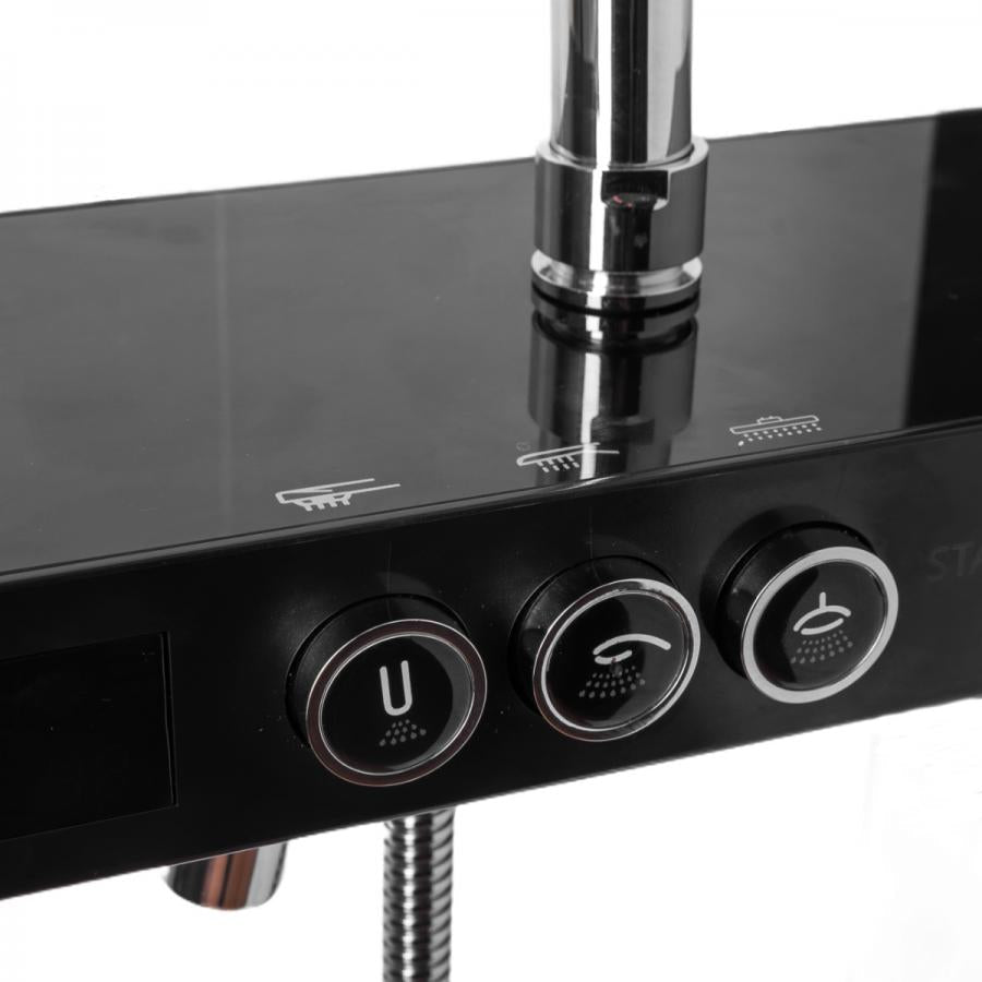 Coloana de Dus, din Inox, Negru