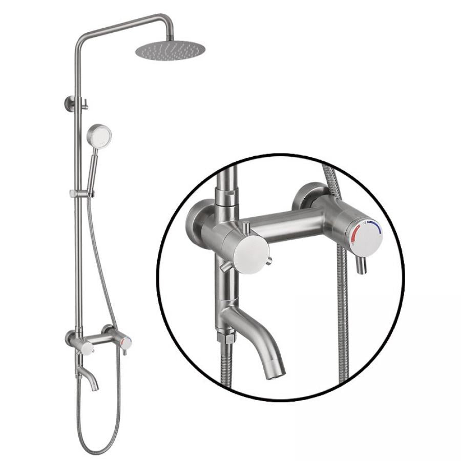 Coloana de Dus cu Inaltime Reglabila, din Inox, Satinata