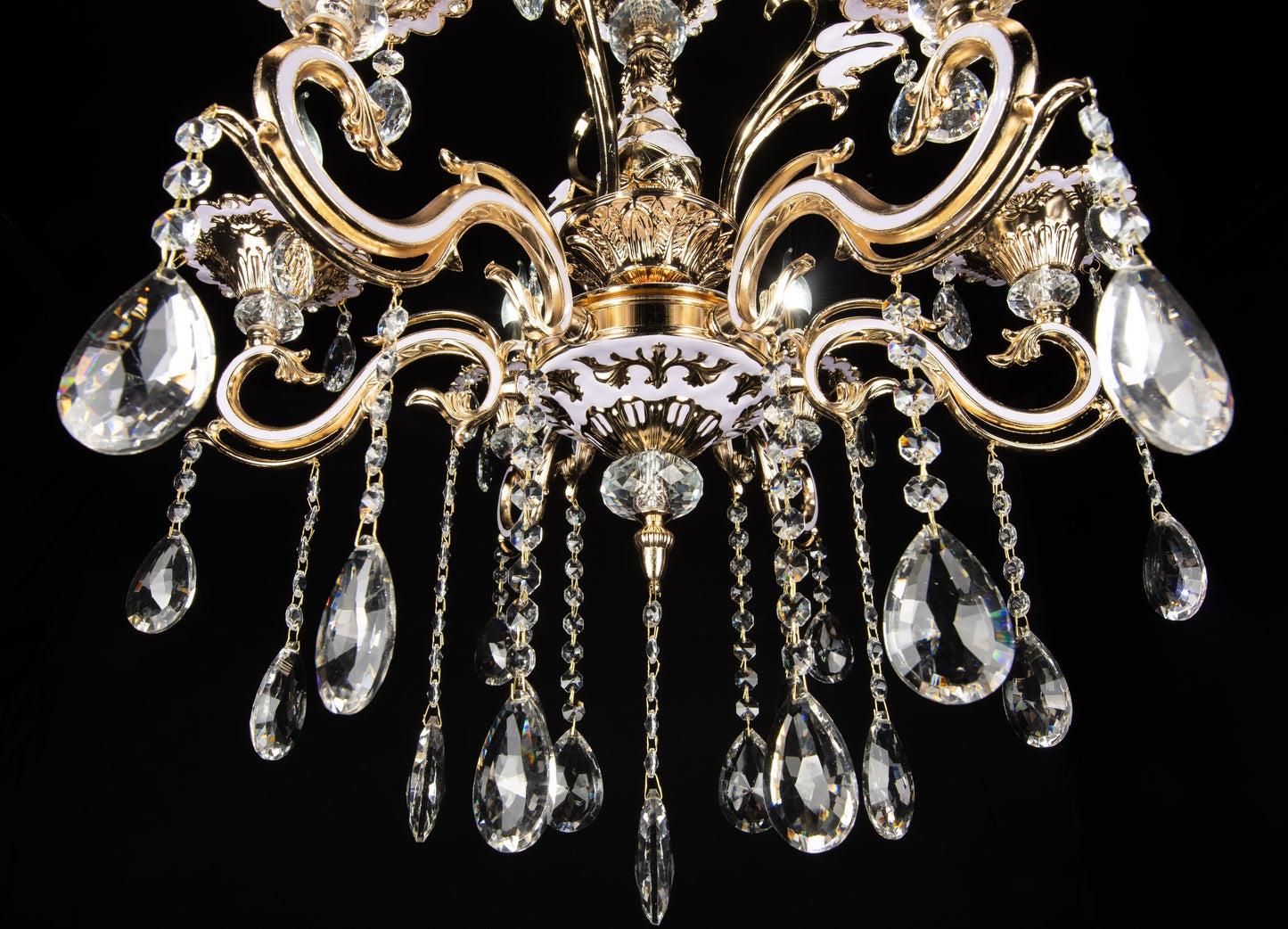 Candelabru 6*E14, Lila/Auriu, Cristal si Metal, IP.20 2325/6FG