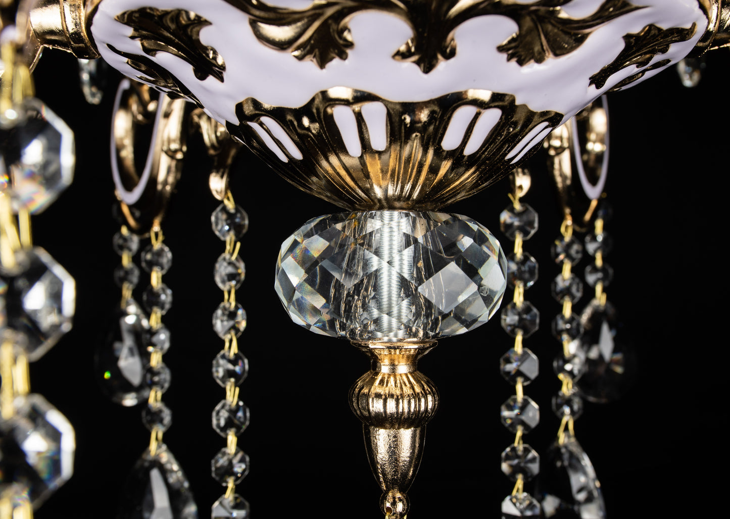 Candelabru 6*E14, Lila/Auriu, Cristal si Metal, IP.20 2325/6FG