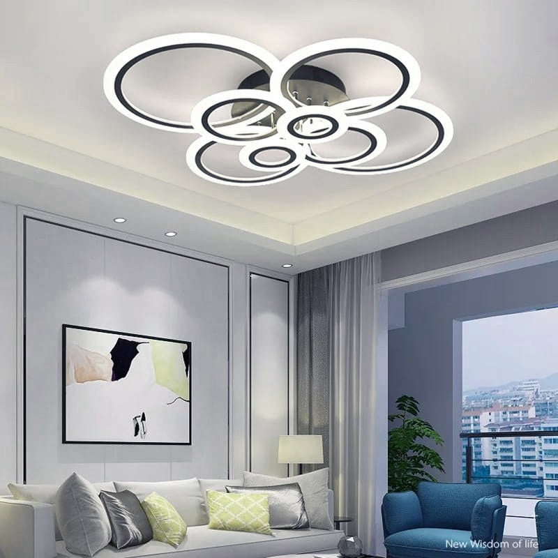 Lustra LED Cerc cu Telecomanda, 200W, Dimabila, Maro 8067/4+4M - LEDS
