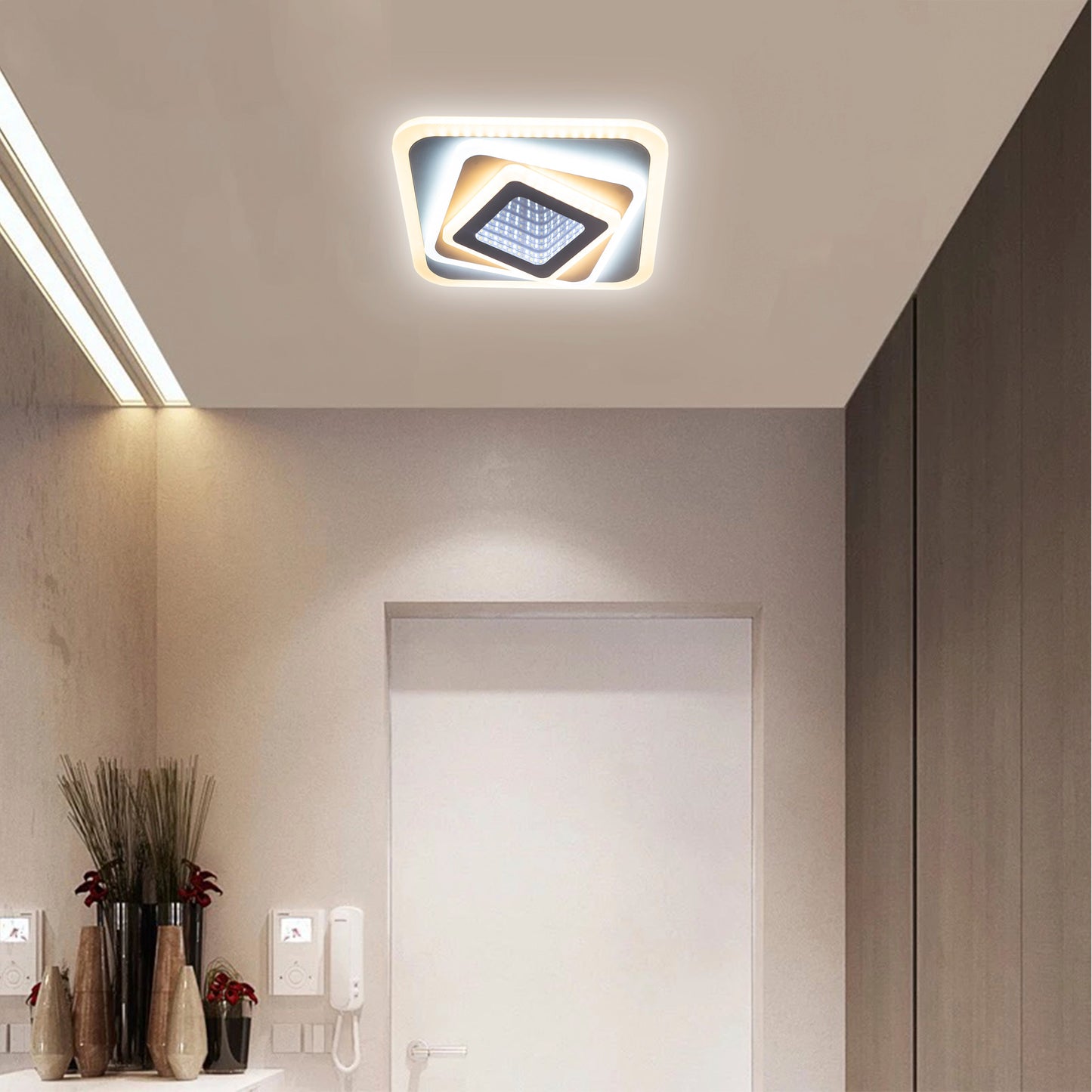 Lustra LED 3D, 36W, 3000/4000/6000 K, Alb 4307