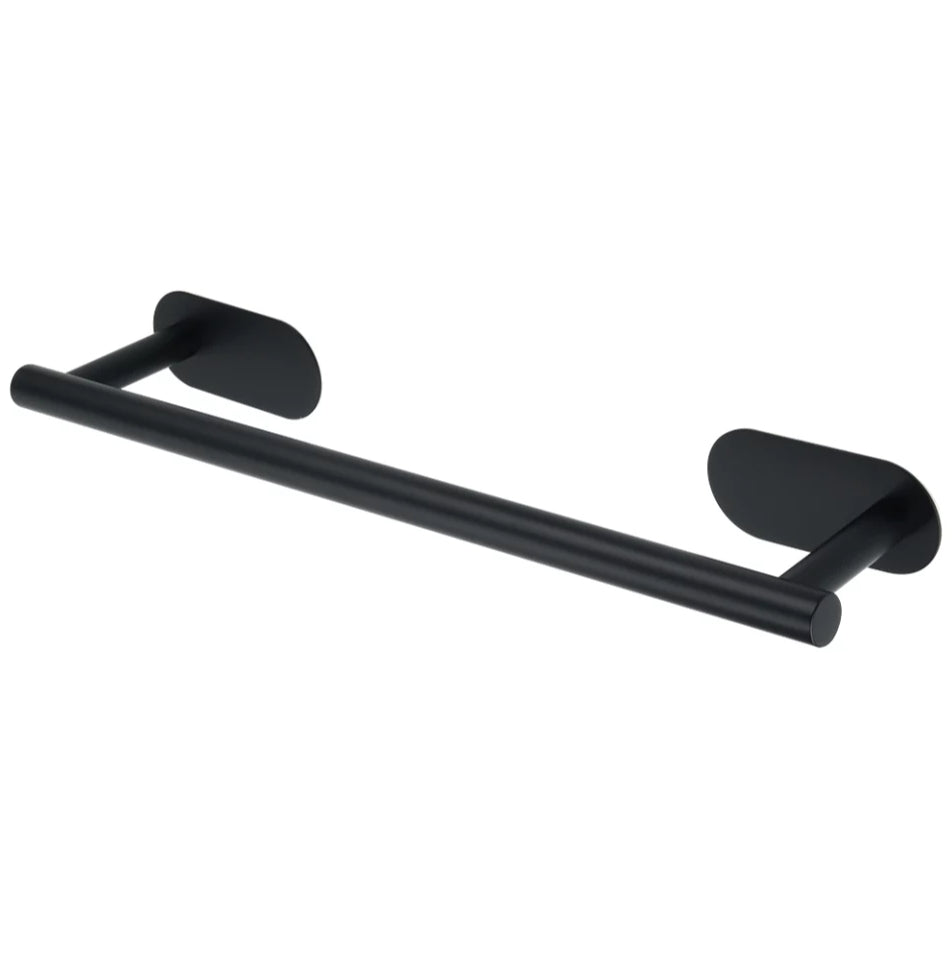Suport Prosop Baie, din Inox, Negru, Autoadeziv