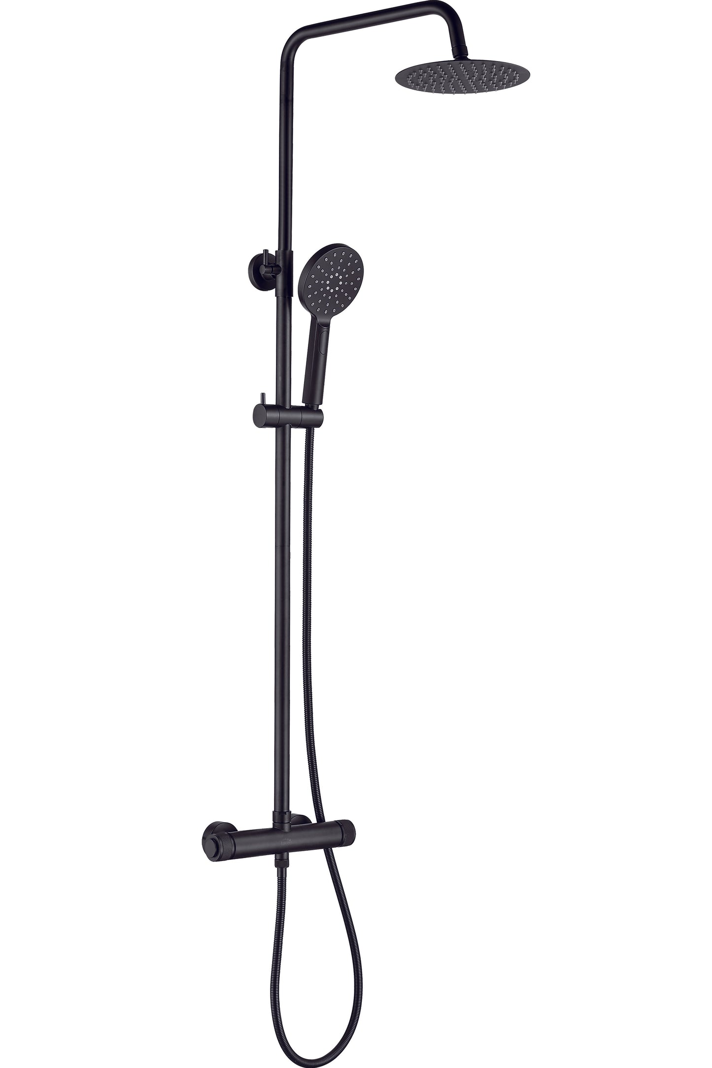 Coloana de dus cu baterie, Alama Sanitara, Neagra