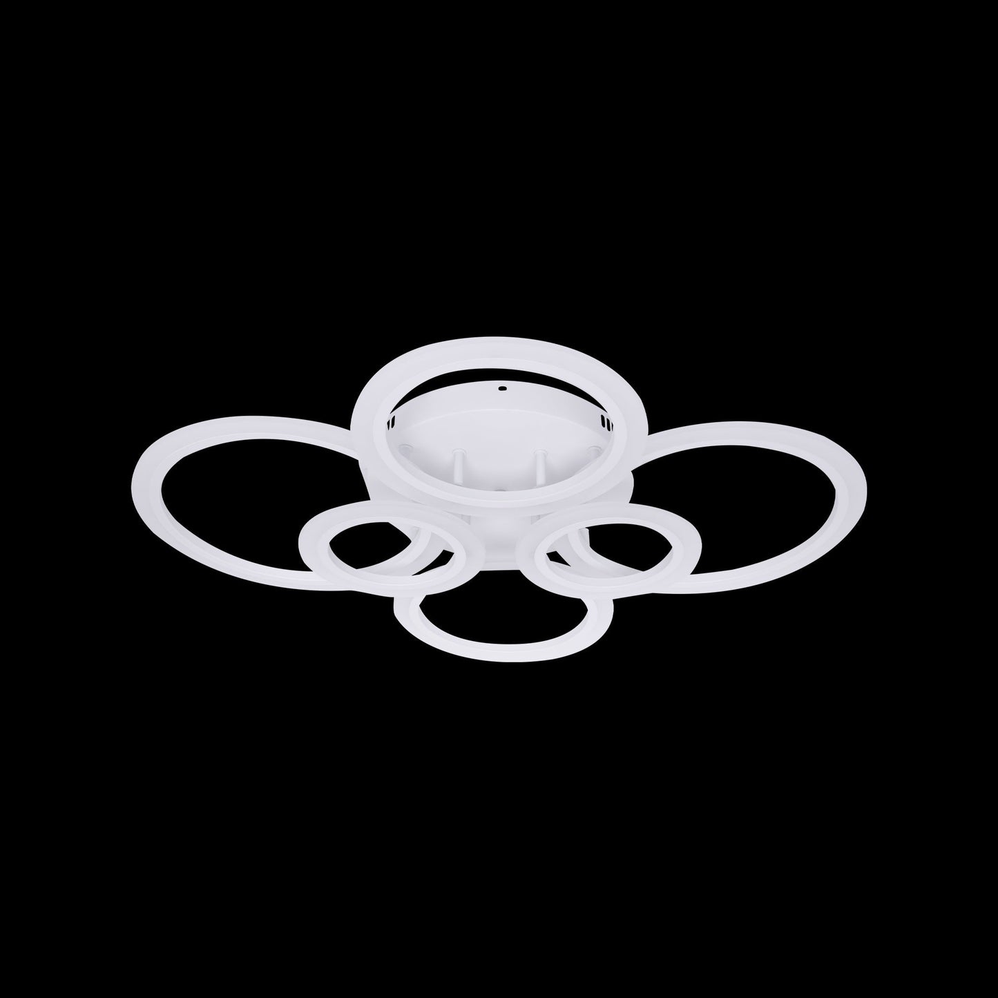 Lustra LED cu Telecomanda, Acril Exterior, Alb, 108W, Dimabila 8067/4+2ext