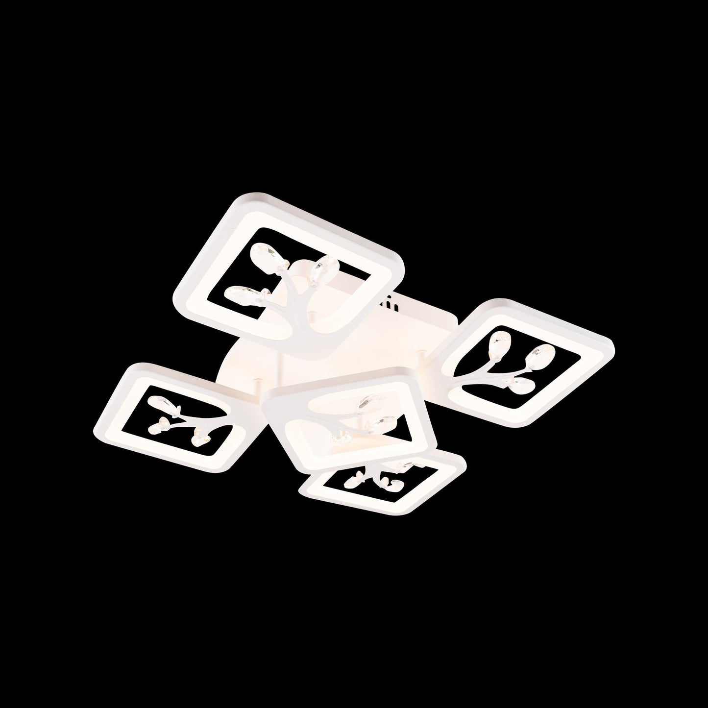 Lustra LED cu Telecomanda, Acril, Alb, 130W, Dimabila T350/4+1 - LEDS