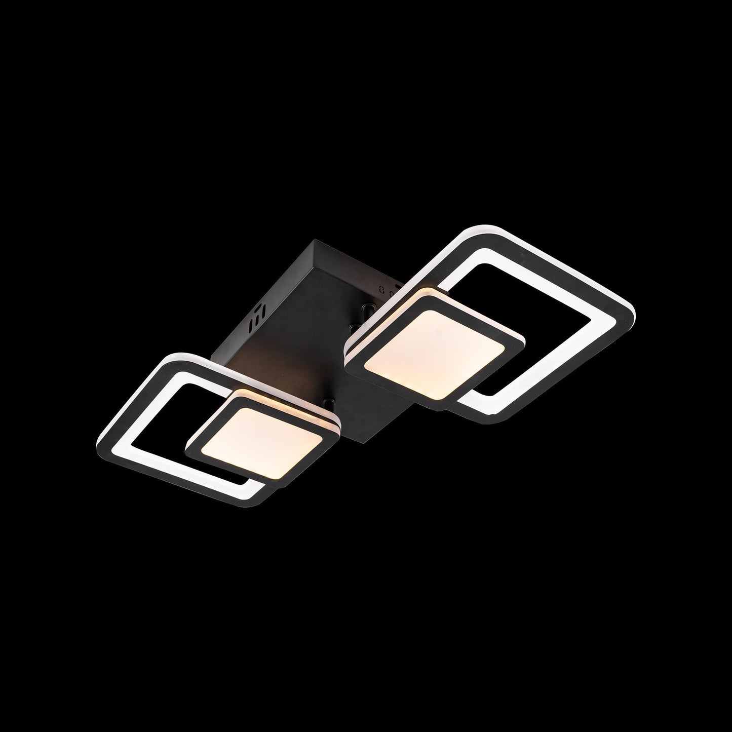 Lustra LED cu Telecomanda, 48W, 3000K/4000K/6000K, Negru, Dimabila, Acril, IP20 8022/2BK