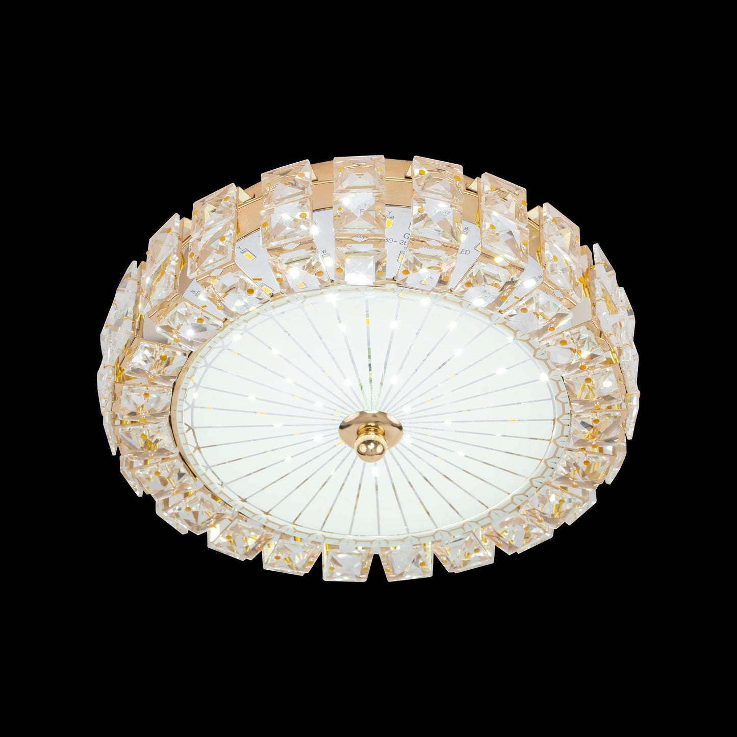 Lustra LED 36W, 3000/4000/6000K, Cristal, Auriu 33044