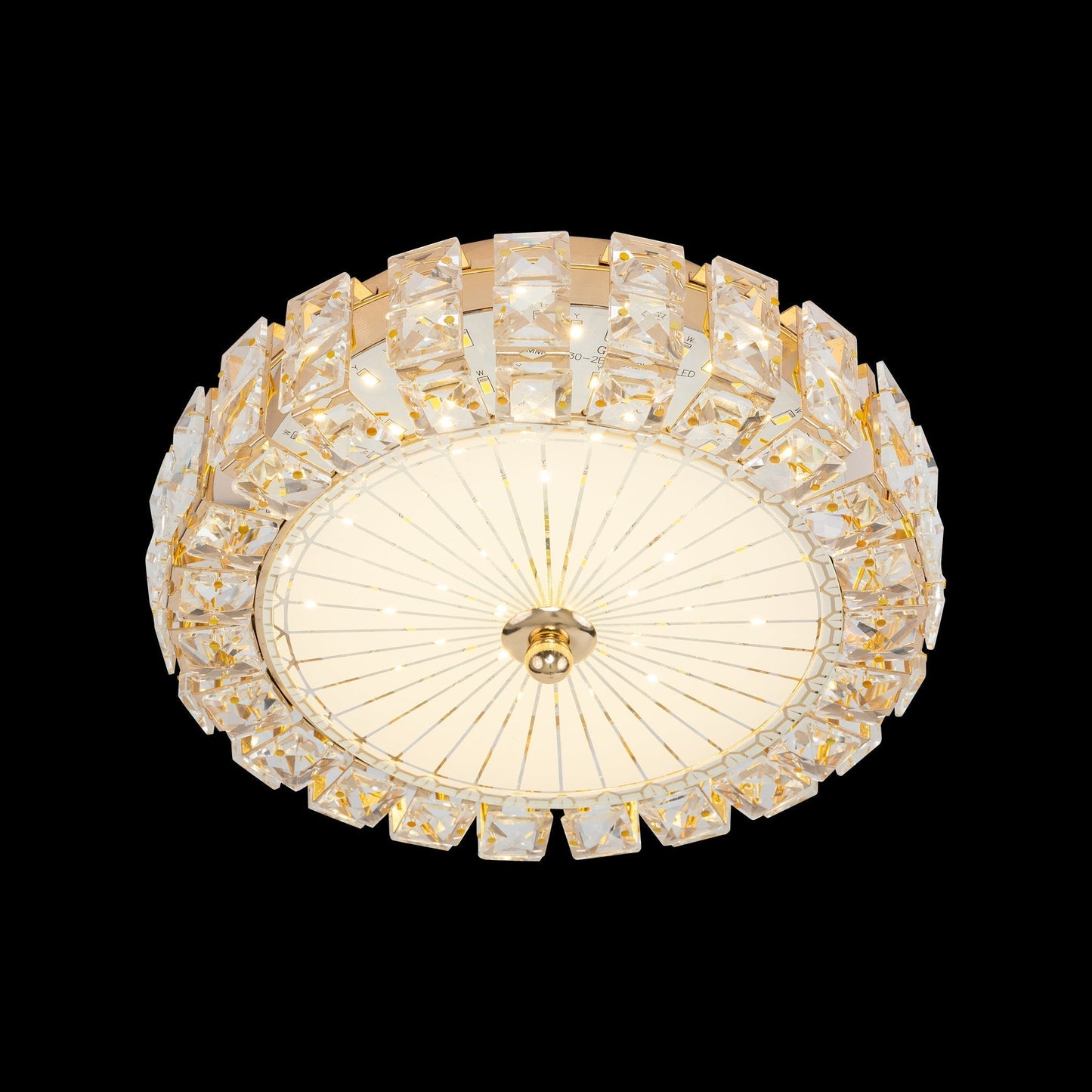Lustra LED 36W, 3000/4000/6000K, Cristal, Auriu 33044