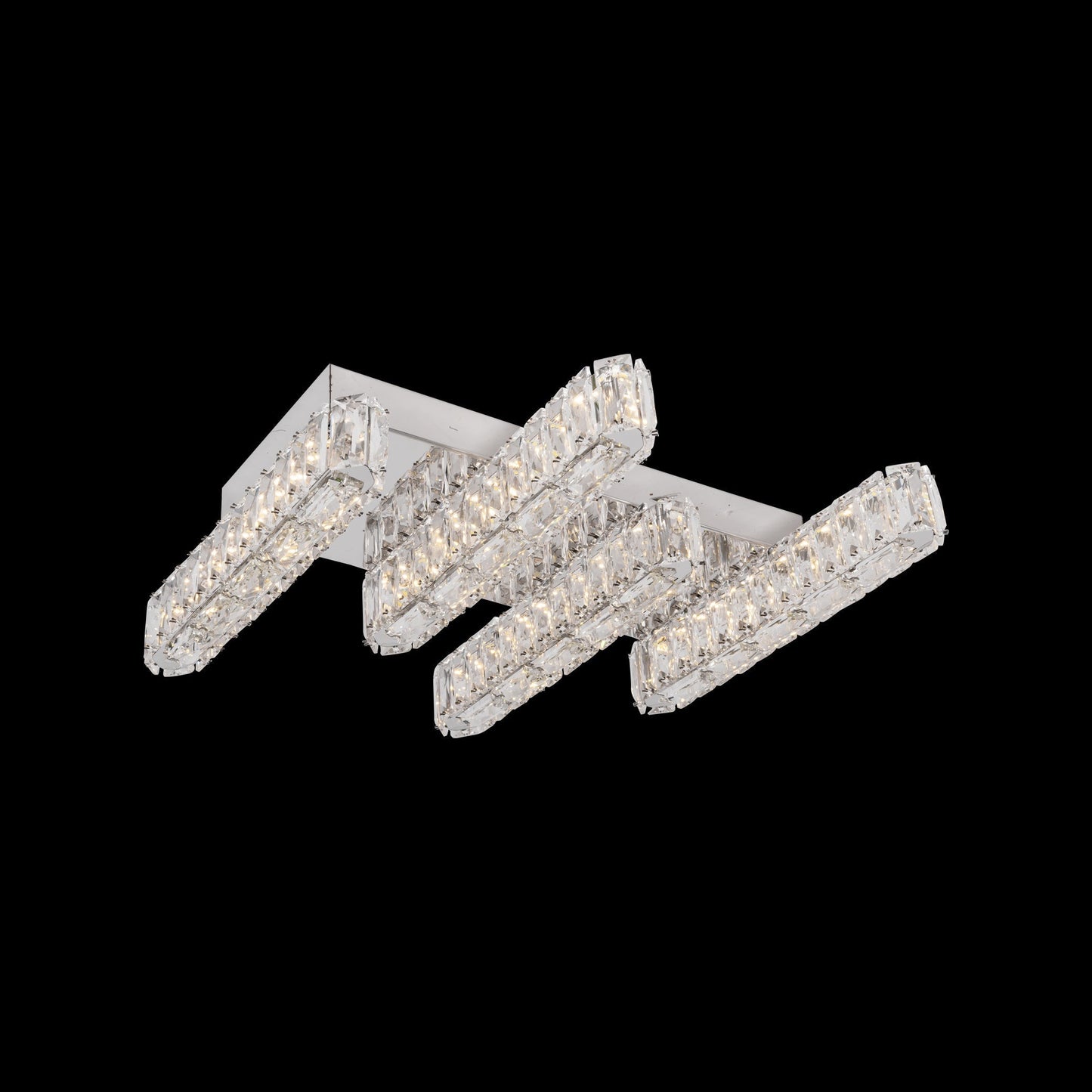 Lustra LED cu Telecomanda, 20W, Cristal, Crom