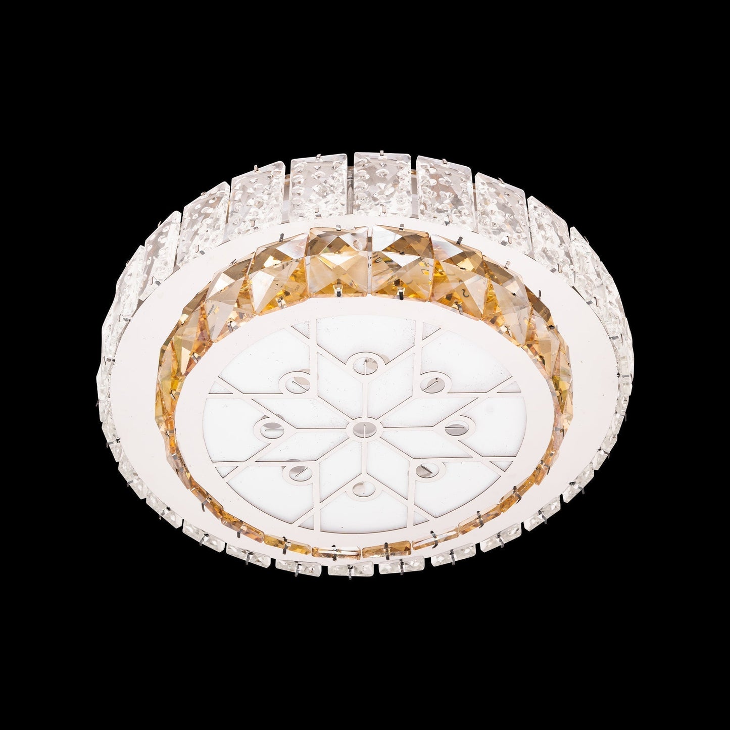 Lustra LED Abatia, 24W, 3000K/4000K/6000K, Crom si Cristal G08/300