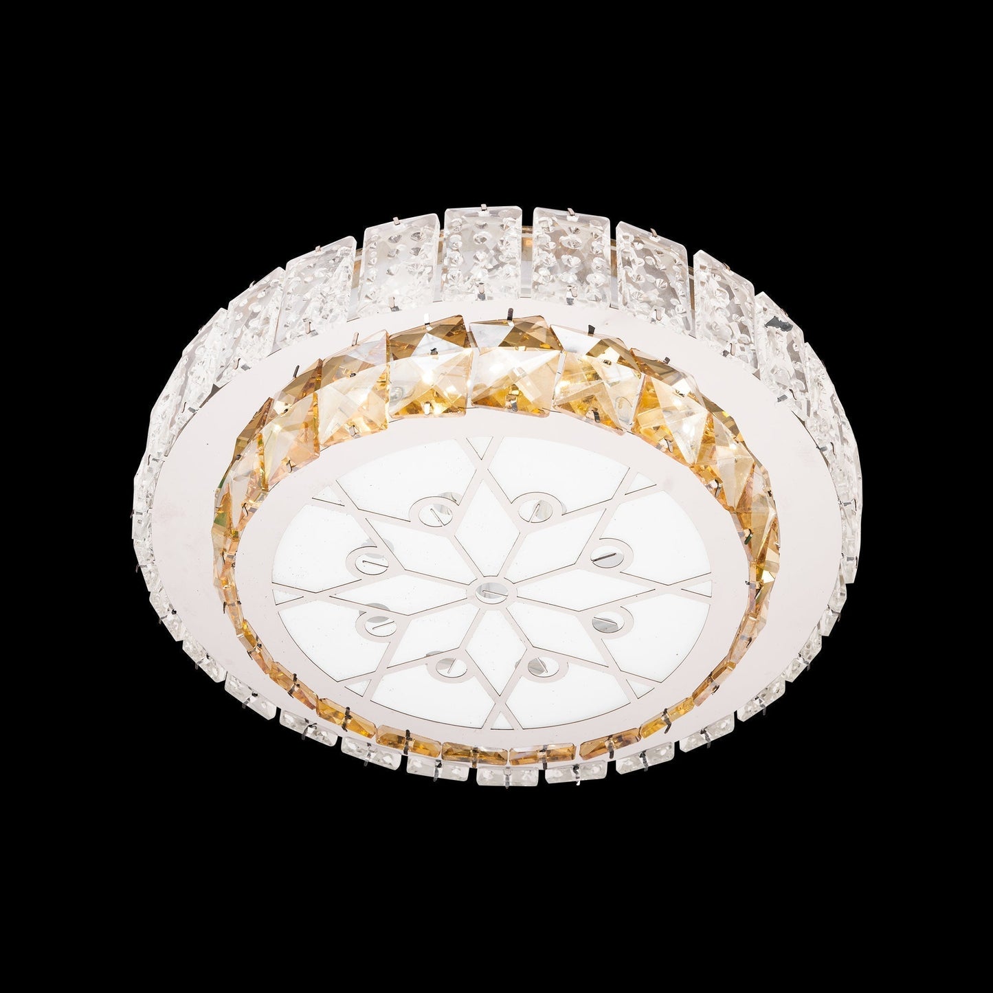 Lustra LED Abatia, 24W, 3000K/4000K/6000K, Crom si Cristal G08/300