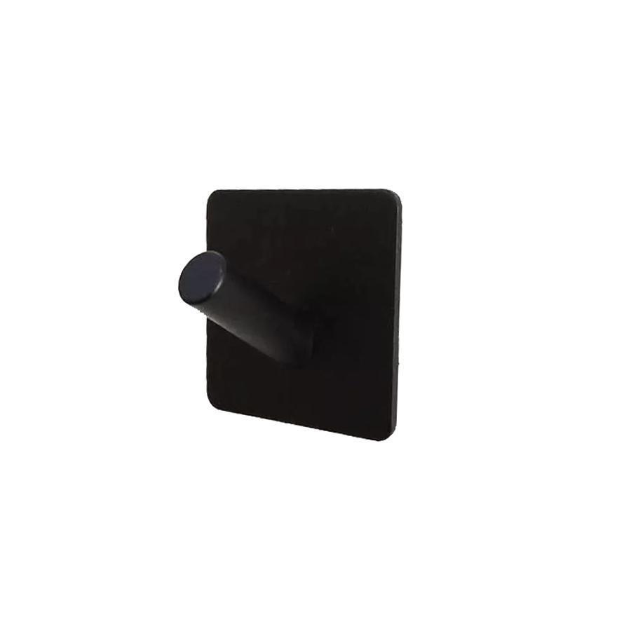 Suport perete de tip Cuier, Autoadeziv, din Inox, Negru