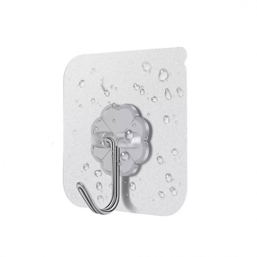 Suport Perete de tip Cuier, Autoadeziv, din Plastic, Transparent