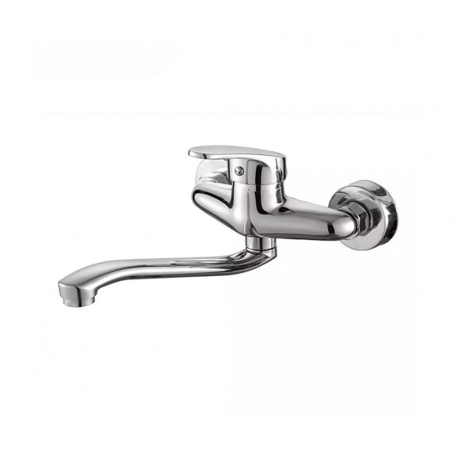 Baterie de perete pentru Bucatarie, pipa rotativa, din aliaj, Crom