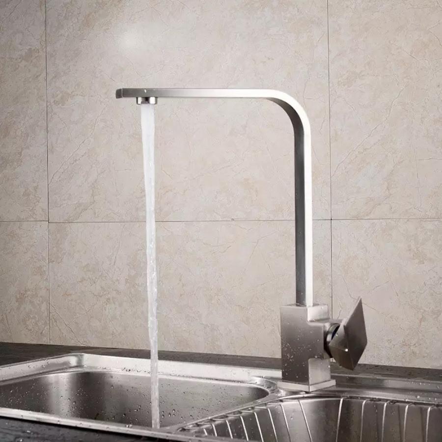 Baterie Bucatarie Monocomanda, din Inox, Satinata