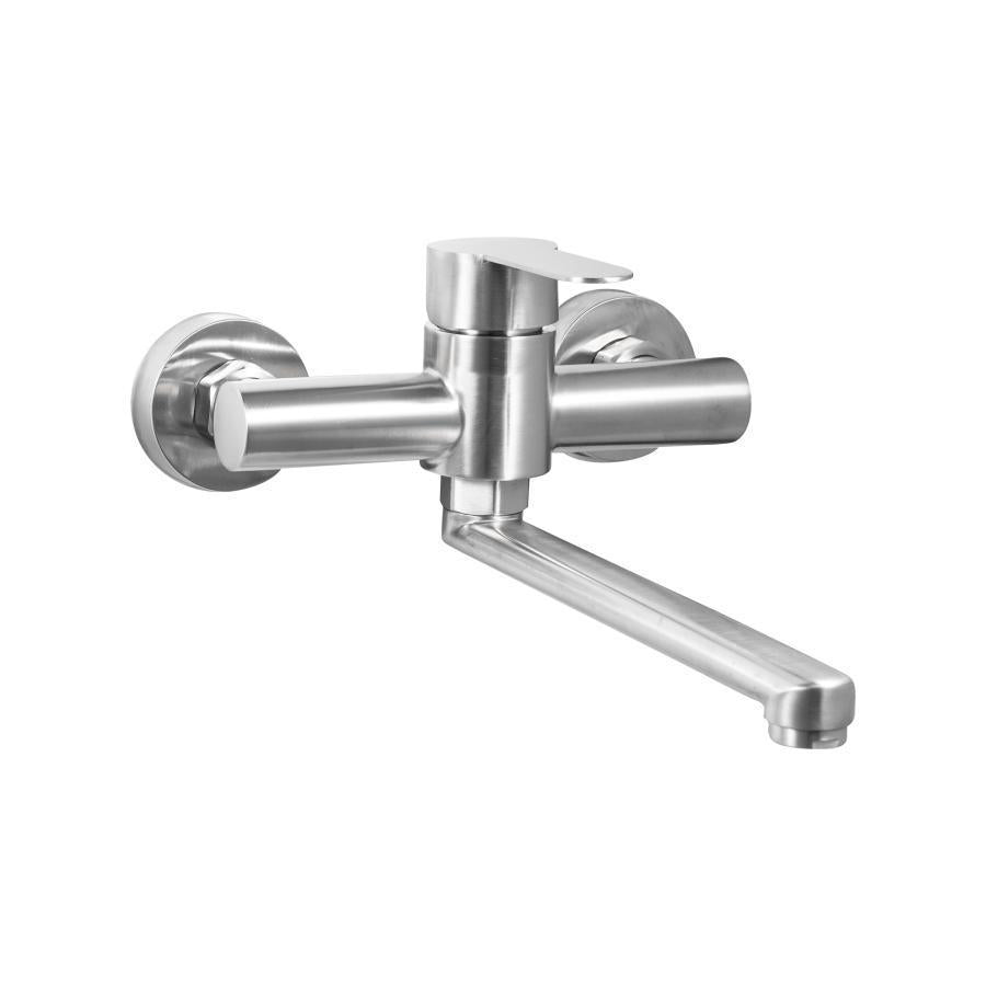 Baterie Bucatarie cu montare pe perete, Pipa pivotanta, Monocomanda, din Inox, Satinata