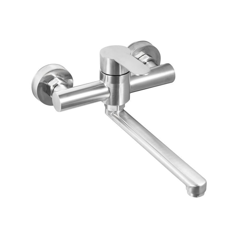 Baterie Bucatarie cu montare pe perete, Pipa pivotanta, Monocomanda, din Inox, Satinata