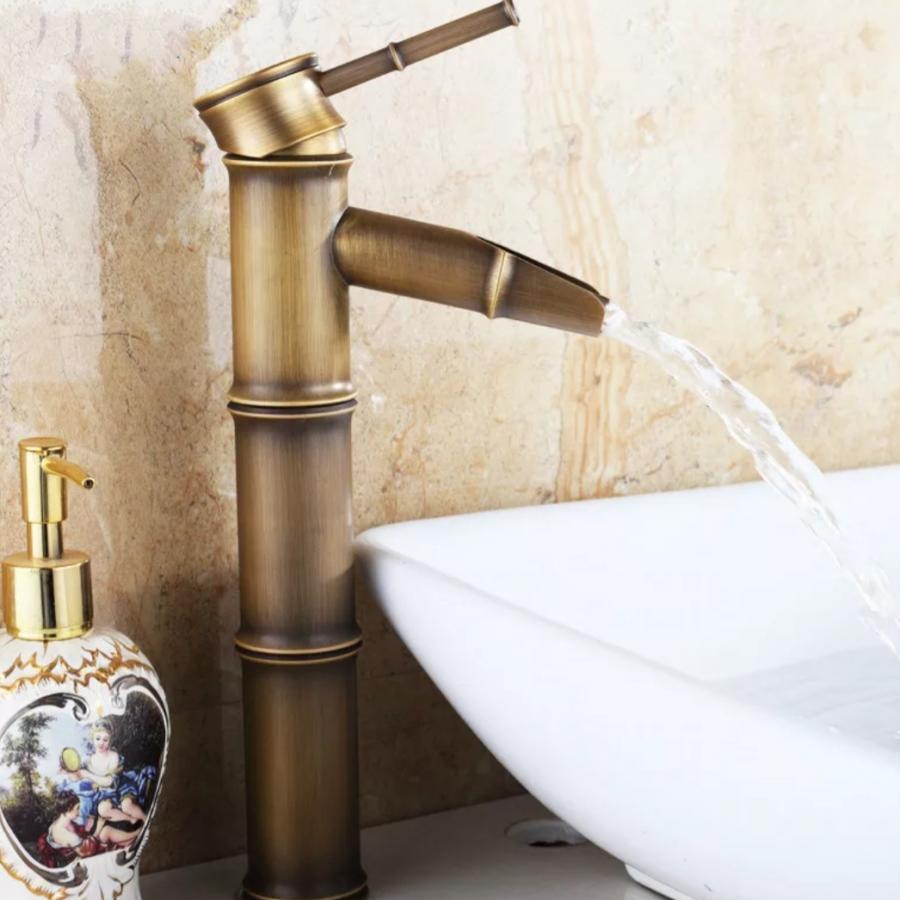 Baterie Lavoar Vintage, din Alama Sanitara, Bronz Antichizat