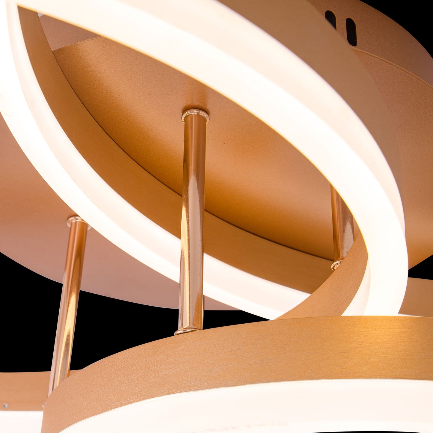 Lustra LED cu Telecomanda, 200W, 3000K/4000K/6000K, Acril, Auriu, Dimabila, IP.20 CG801/3 - LEDS