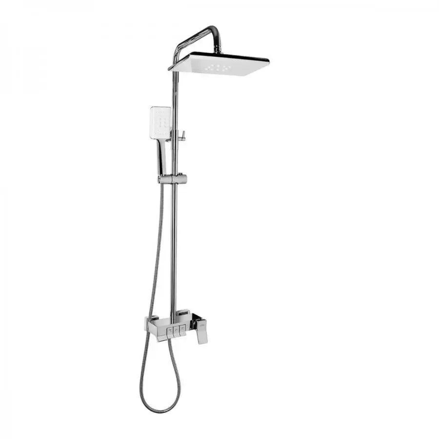Coloana de Dus cu Para si Palarie Reglabila, din Alama Sanitara, culoarea Crom