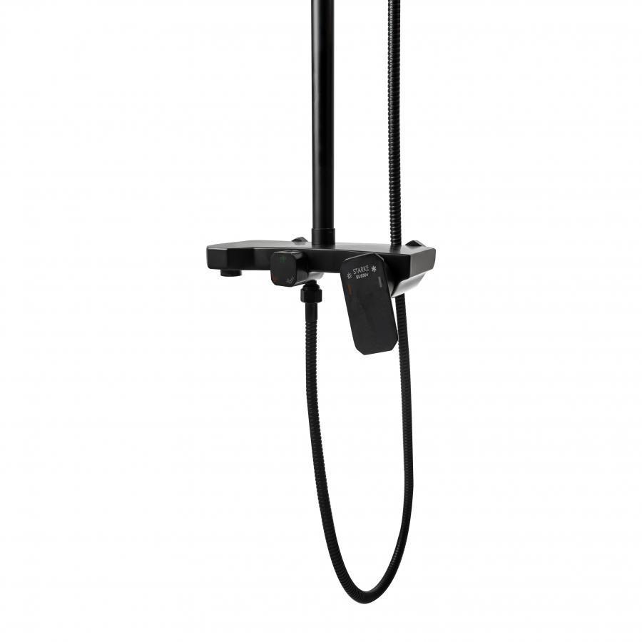 Coloana de Dus cu Inaltime Reglabila, din Inox, Neagra