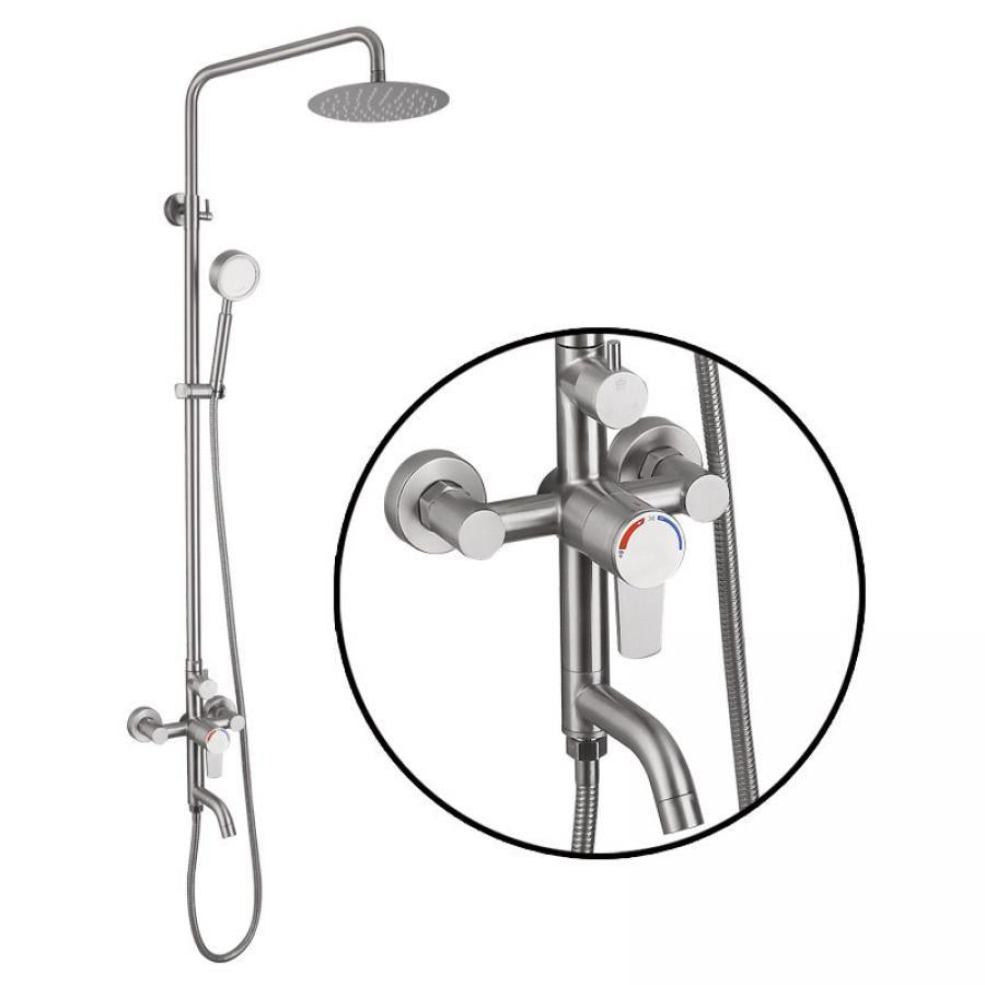 Coloana de Dus cu Inaltime Reglabila, din Inox, Satinata