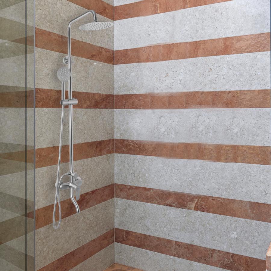 Coloana de Dus cu Inaltime Reglabila, din Inox, Satinata
