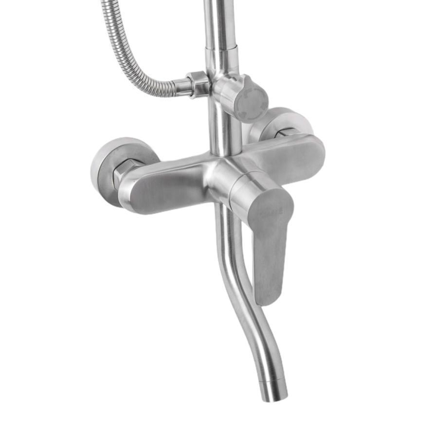 Coloana de Dus cu Inaltime Reglabila, din Inox, Satinata