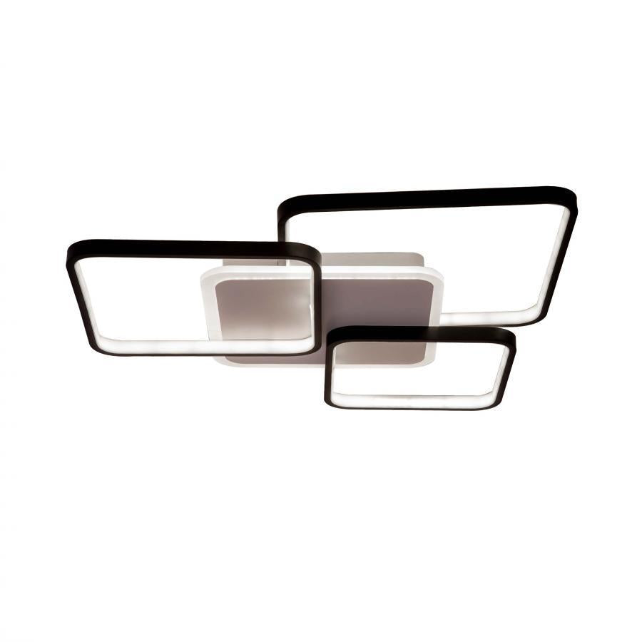 Lustra LED cu Telecomanda, 144W, 3000K/4000K/6000K, Acril si Metal, Negru cu Alb, Dimabila, IP20 2311WH+BK